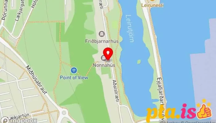 kort yfir Minjasafnskirkjan Safn, Ferðamannastaður í Akureyri