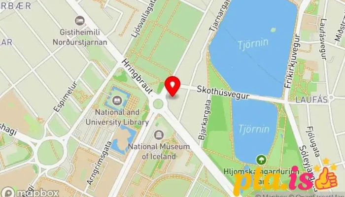 kort yfir Minjastofnun Íslands Opinber skrifstofa í Reykjavík