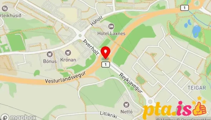 kort yfir Mosfellsbær  í Mosfellsbær