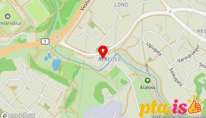 kort yfir Mosverjar Skátaheimili í Mosfellsbær