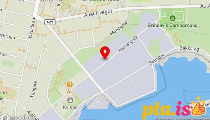 kort yfir N1 Bensínstöð í Grindavík