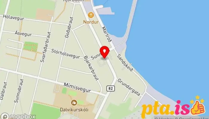 kort yfir N1 Self-service Bensínstöð í Dalvík