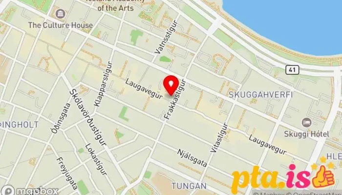 kort yfir Nomad Gjafavöruverslun í Reykjavík