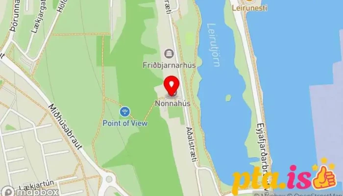 kort yfir Nonnahús Safn í Akureyri