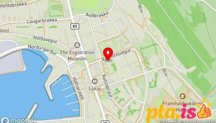 kort yfir Norðurþing, StoppuStuð-Orkusalan Skrifstofa borgarstjórnar í Húsavík