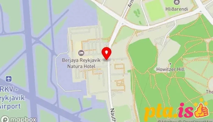 kort yfir Öskjuhlíð Bus stop í Reykjavík