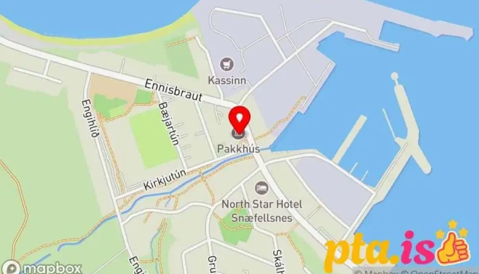 kort yfir Pakkhúsið Safn í Ólafsvík