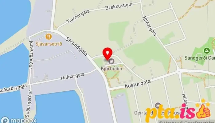 kort yfir Póstbox Pósthús í Sandgerði