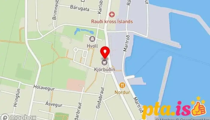 kort yfir Póstbox Pósthús í Dalvík
