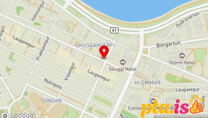 kort yfir Póstbox Barónsstíg Pósthús í Reykjavík