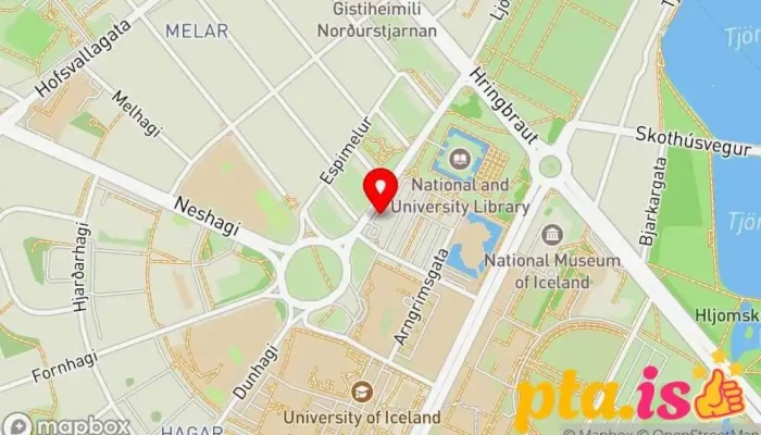 kort yfir Póstbox Birkimel Pósthús í Reykjavík