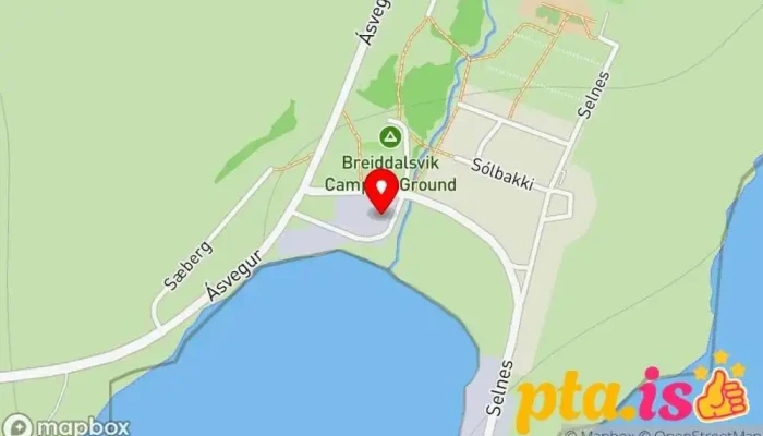 kort yfir Póstbox Breiðdalsvík Pósthús í Breiðdalsvík