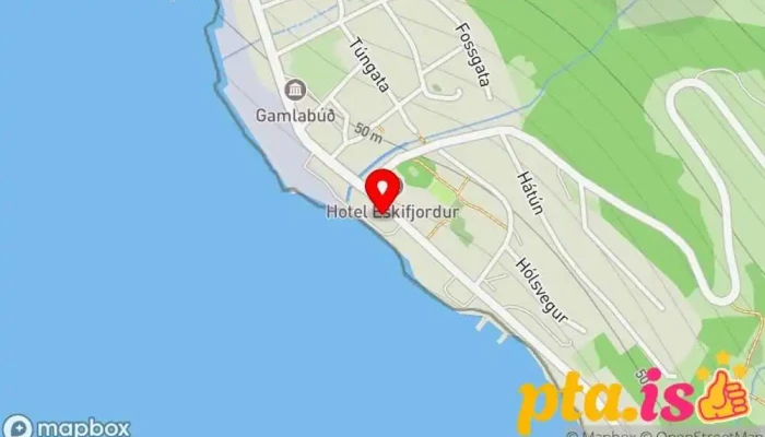 kort yfir Póstbox Eskifirði við Kjörbúðina Pósthús í Eskifjorður