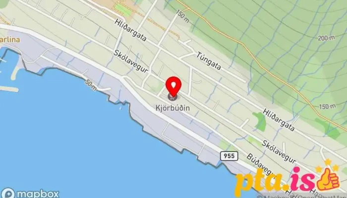 kort yfir Póstbox Fáskrúðsfirði við Kjörbúðina Pósthús í Fáskrúðsfjörður