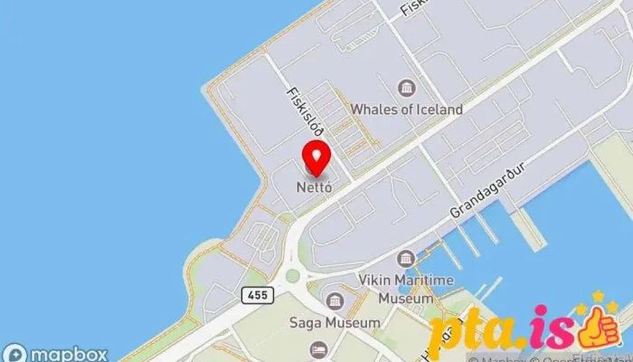 kort yfir Póstbox Granda Pósthús í Reykjavík