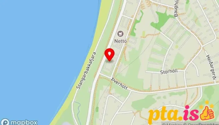 kort yfir Póstbox Húsavík við pósthúsið Pósthús í Húsavík