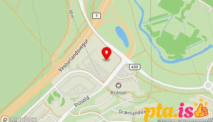 kort yfir Póstbox í Grafarholti við Ellingsen Pósthús í Reykjavík