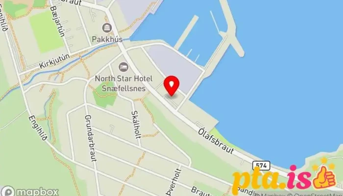 kort yfir Póstbox Ólafsvík við Orkuna Pósthús í Ólafsvík