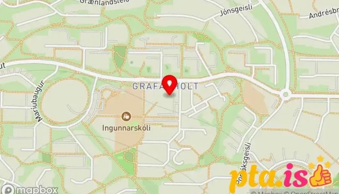 kort yfir Póstbox Reykjavík Grafarholti við Atlantsolíu Pósthús í Reykjavík