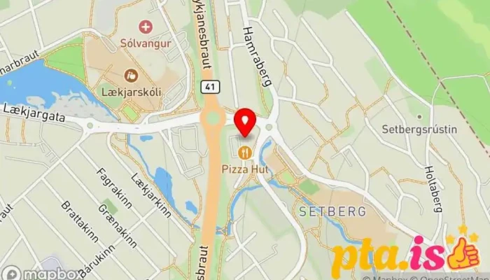 kort yfir Póstbox Setbergi við Iceland Pósthús í Hafnarfjörður