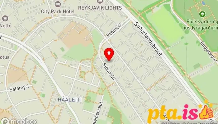 kort yfir Póstbox Síðumúla við Pósthúsið Pósthús í Reykjavík