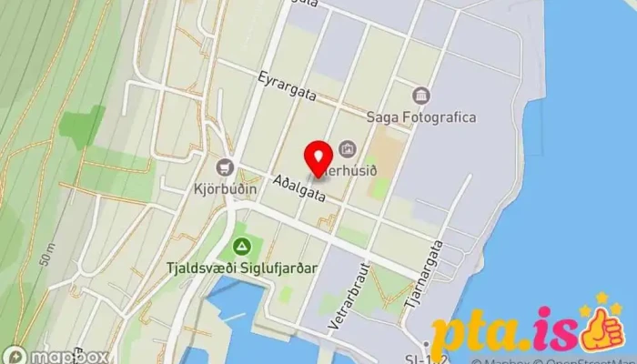 kort yfir Póstbox Siglufirði Pósthús í Siglufjörður