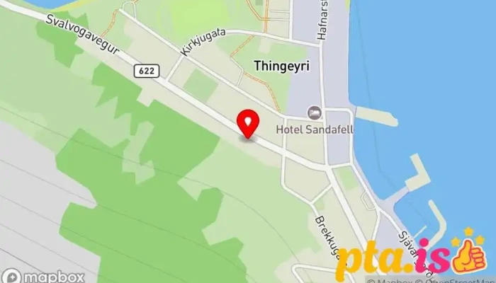 kort yfir Póstbox Þingeyri við Hamonu Pósthús í Thingeyri