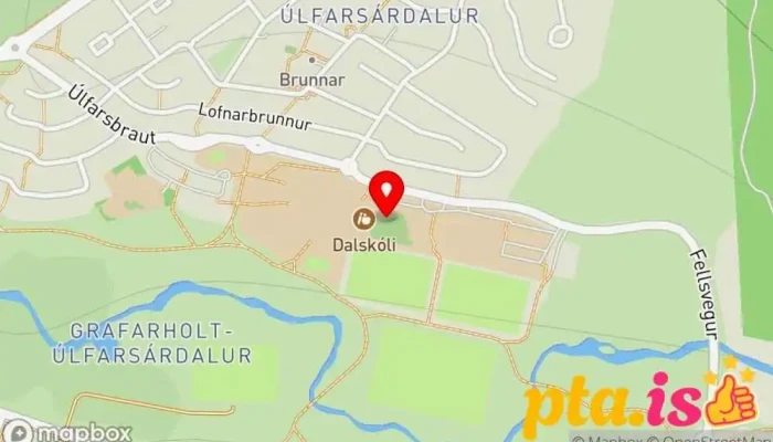 kort yfir Póstbox við Fram í Grafarholti Pósthús í Reykjavík