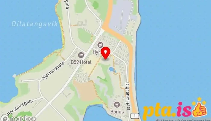 kort yfir Pósthús Borgarnesi Pósthús í Borgarnes