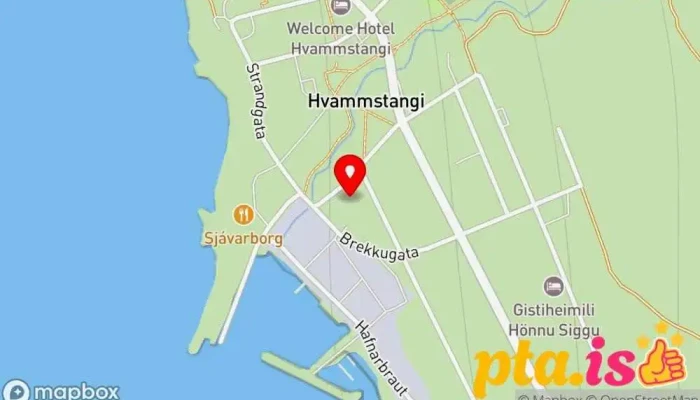 kort yfir Pósthús Hvammstangi Pósthús í Hvammstangi