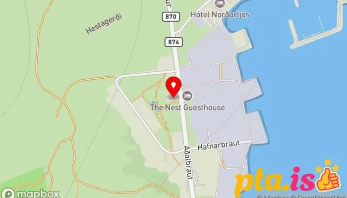 kort yfir Pósthús Raufarhöfn Pósthús í Raufarhöfn