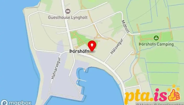 kort yfir Pósthús Þórshöfn Pósthús í Þórshöfn