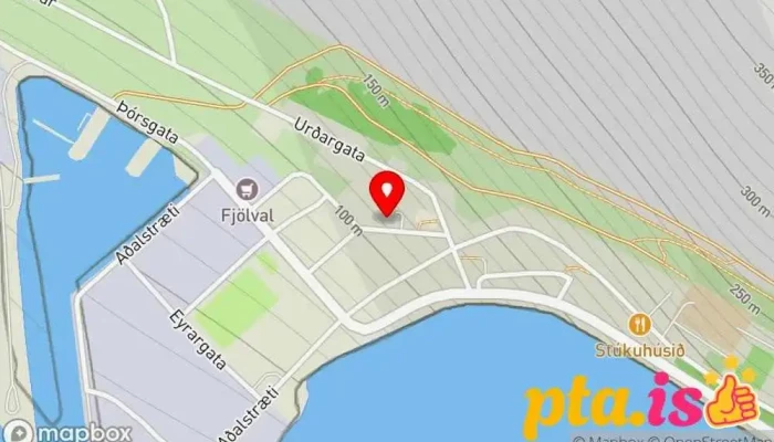 kort yfir Pósthúsið á Patreksfirði Pósthús í Patreksfjörður