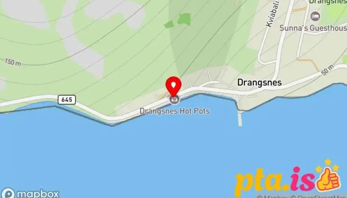kort yfir Pottarnir á Drangsnesi  í Drangsnes