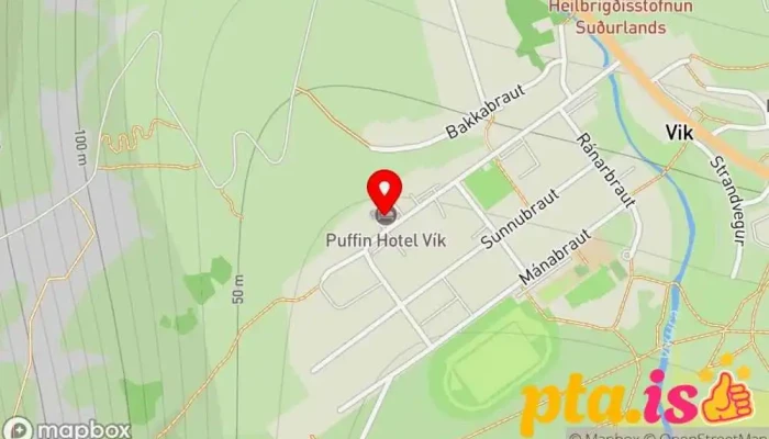 kort yfir Puffin Hótel Vík Hótel í Vík