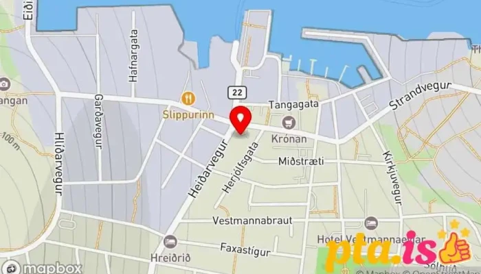 kort yfir Puffin Nest Capsule Hostel Hótel í Vestmannaeyjabær