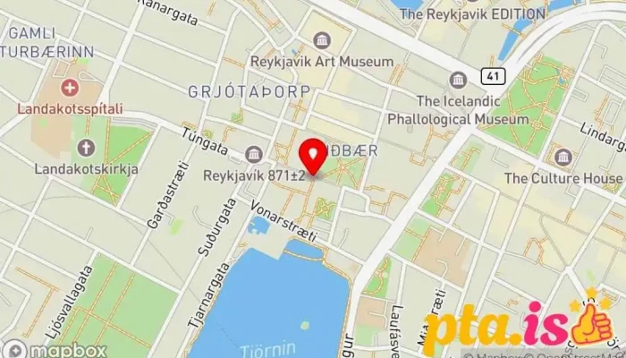 kort yfir Reykjavík  í Reykjavík