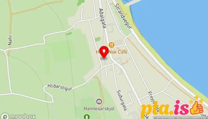 kort yfir Sauðárkrókskirkja Lútersk kirkja í Sauðárkrókur