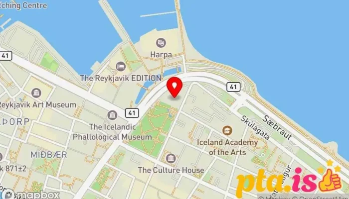 kort yfir Seðlabanki Íslands Seðlabanki í Reykjavík
