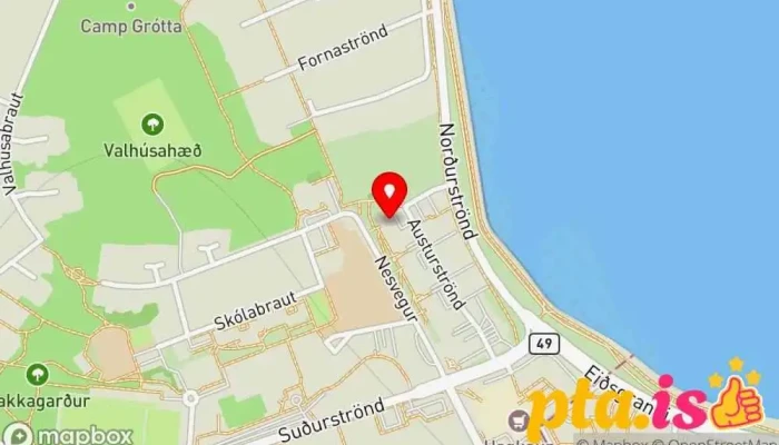 kort yfir Seltjarnarnes Town Council Sveitarstjórn í Seltjarnarnes