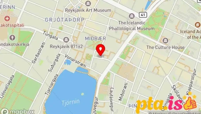 kort yfir Séra Bjarni Jónsson  í Reykjavík