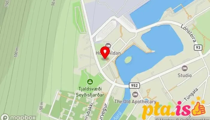 kort yfir Seyðisfjarðarkirkja Lútersk kirkja, Ferðamannastaður í Seyðisfjörður