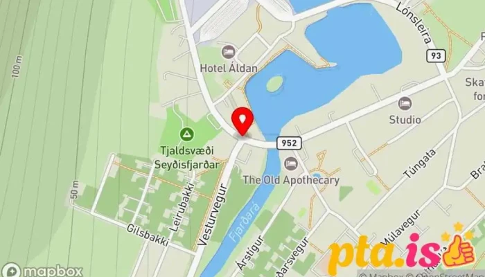 kort yfir Seyðisfjörður  í Seyðisfjörður