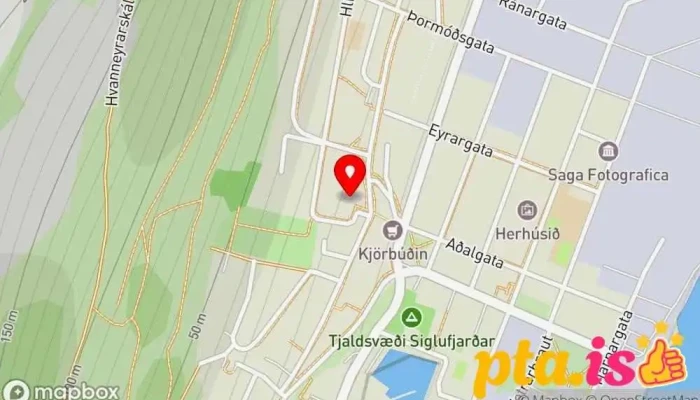 kort yfir Siglufjarðarkirkja Lútersk kirkja í Siglufjörður