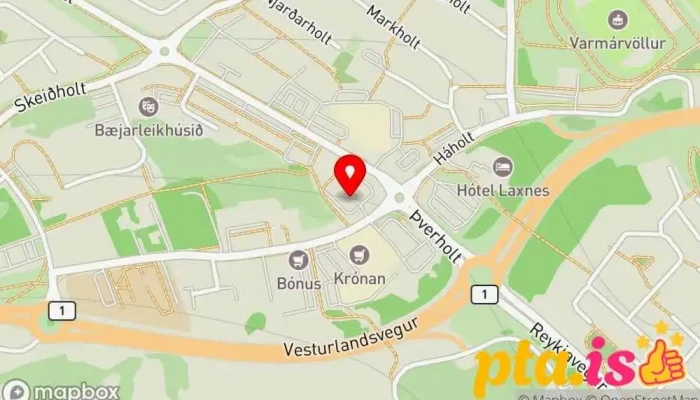 kort yfir Sigurbjörg Handíðir í Mosfellsbær
