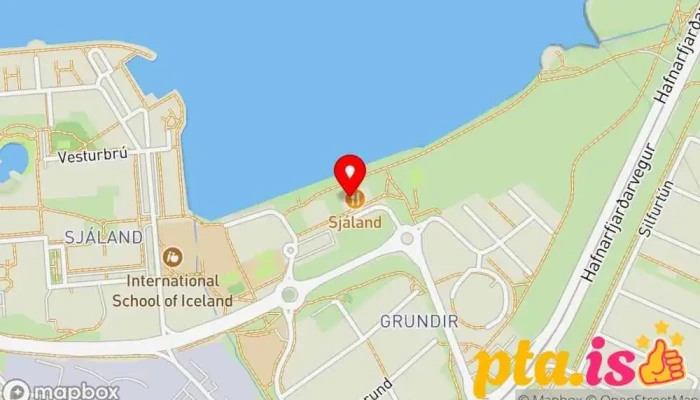 kort yfir Sjáland / Matur & Veisla Veitingastaður í Garðabær