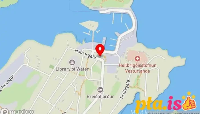 kort yfir Sjávarborg Kaffihús, Gistiheimili með morgunmat, Gistiheimili, Krá, Veitingastaður í Stykkishólmur