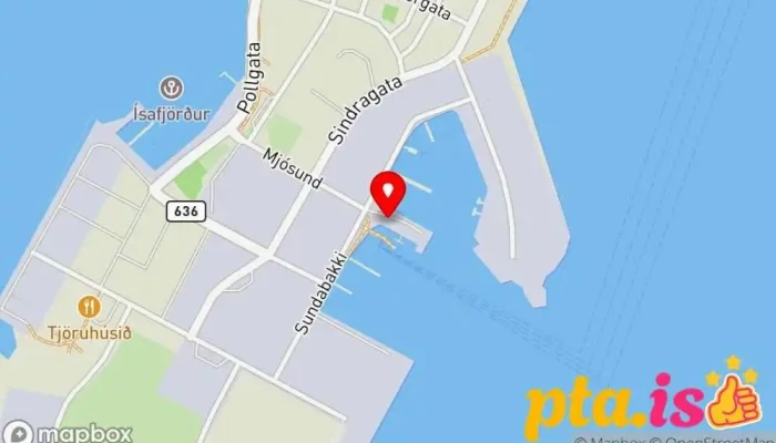 kort yfir Sjóferðir Hvalaskoðunarfyrirtæki, Bátaferðir, Ferjuþjónusta í Ísafjörður