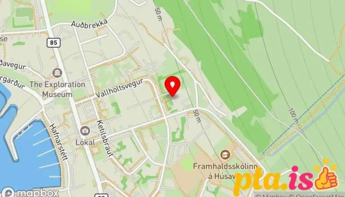 kort yfir Sjóminjasafnið á Húsavík Safn, Minjasafn, Byggðasafn, Sjóminjasafn í Húsavík