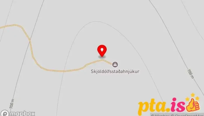kort yfir Skjoldolfsstadhahnukur Fjallstoppur í 
